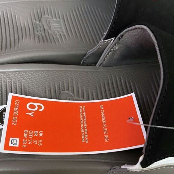 Nike Air Max Camden Slides Sandals Grey Red CZ4665-002 Size 6Y/ Womens 7.5 New - Picture 6 of 6